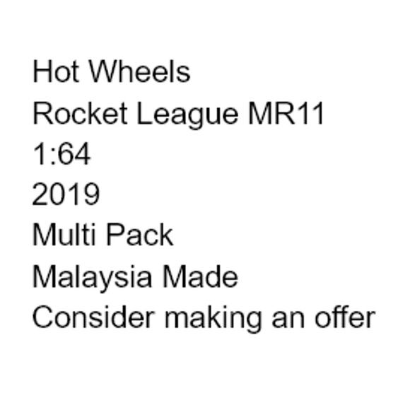 Mattel Hot Wheels Rocket League MR11 Diecast Car Multi Pack 2019 Teal Green - Picture 2 of 11